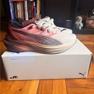 BX circus X Puma. Burgundy and Cream Running Sneakers